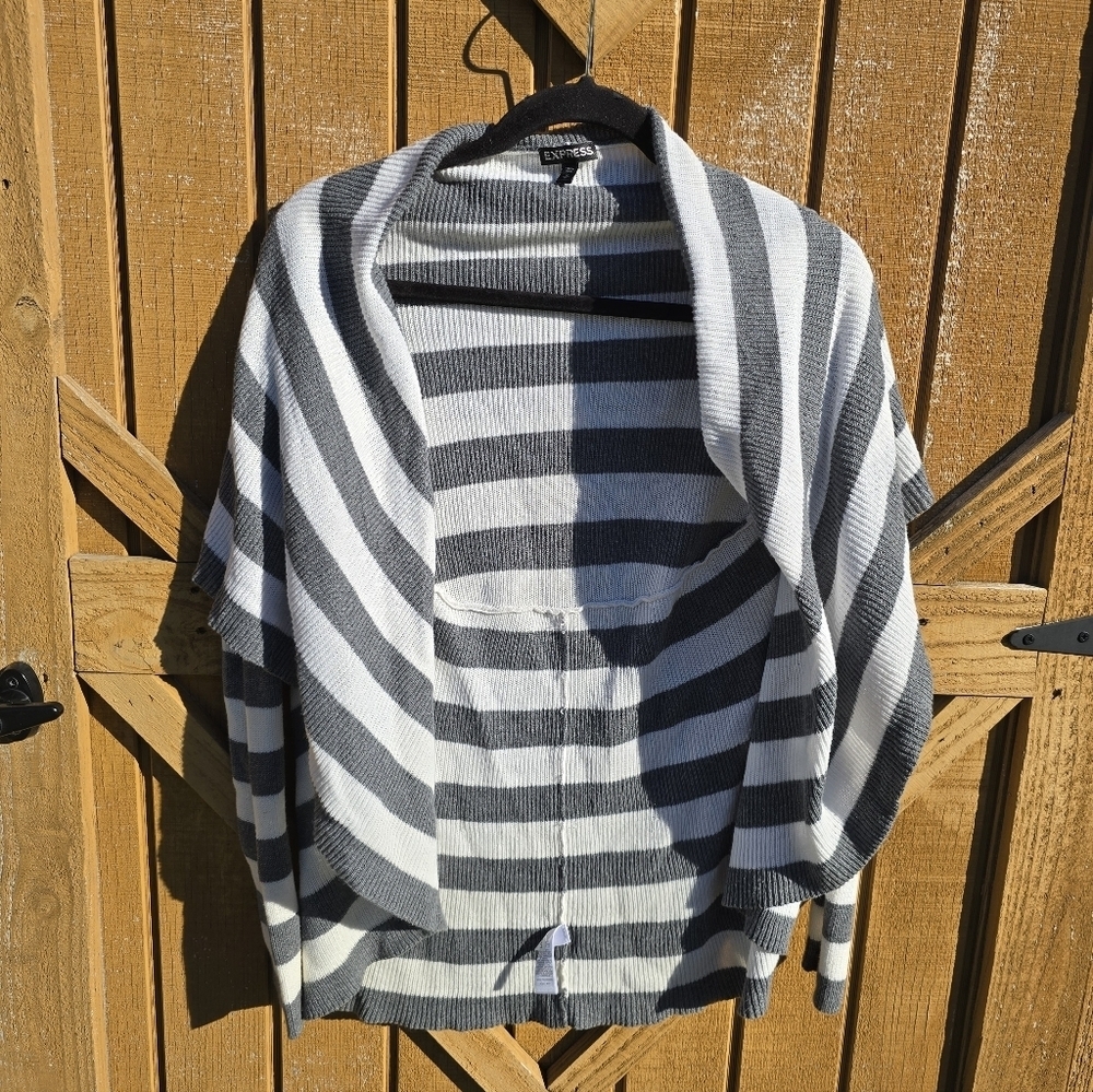 Express Two-Tone Striped Cardigan